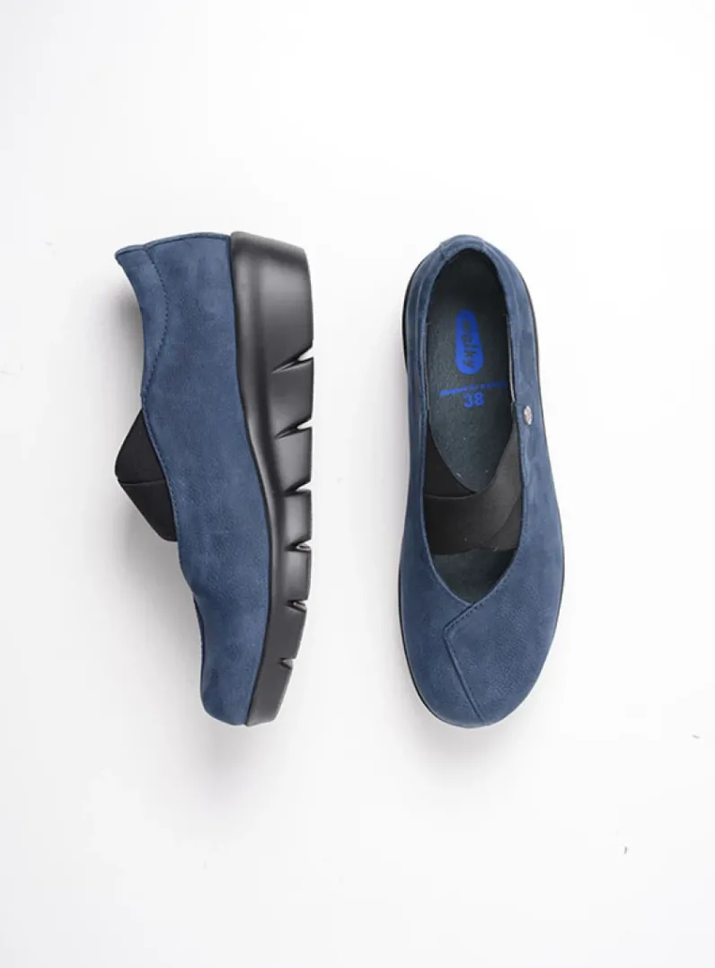 DAMES Wolky Instappers|Herfst/Winter<Cursa - blauw nubuck