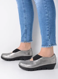 DAMES Wolky Instappers|Herfst/Winter<Cursa - grijs metallic nubuck