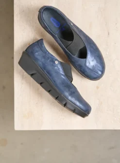 DAMES Wolky Instappers|Herfst/Winter<Cursa - marineblauw metallic nubuck