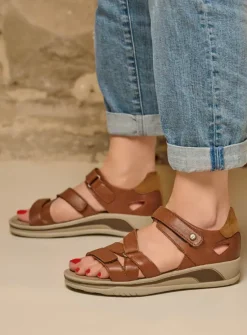 DAMES Wolky Sandalen<Desh - cognac leer