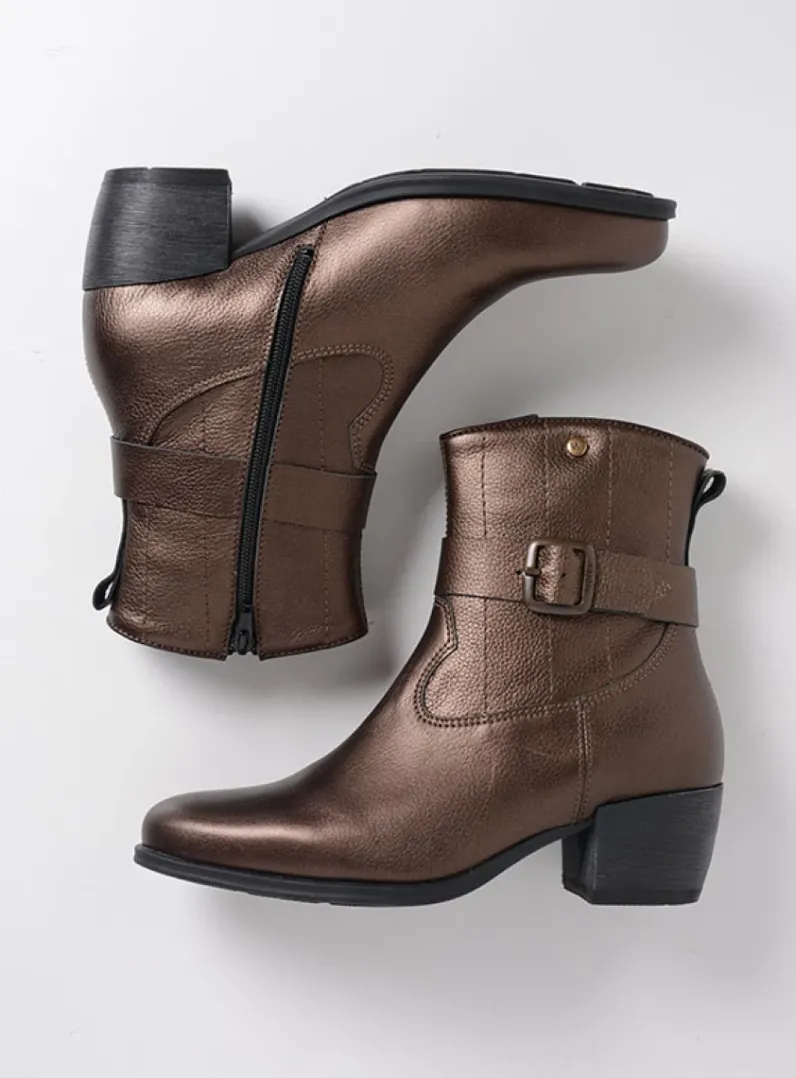 DAMES Wolky Halfhoge Laarzen|Cowboylaarzen<Dexter - brons leer