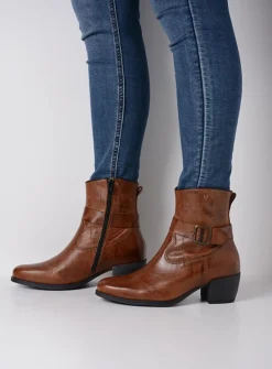 DAMES Wolky Halfhoge Laarzen|Cowboylaarzen<Dexter - cognac leer