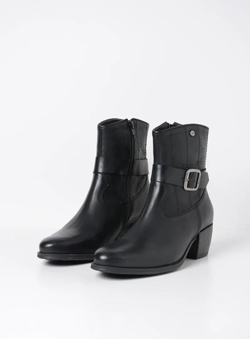 DAMES Wolky Halfhoge Laarzen|Cowboylaarzen<Dexter - zwart leer