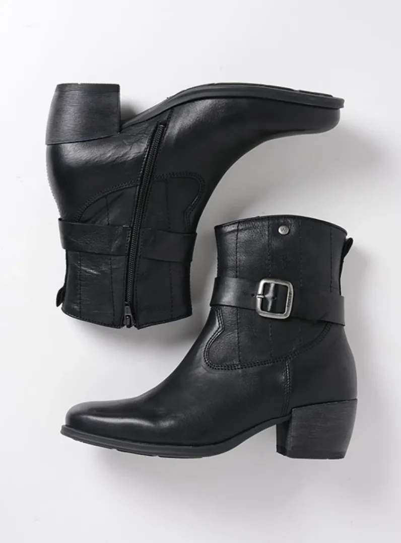 DAMES Wolky Halfhoge Laarzen|Cowboylaarzen<Dexter - zwart leer