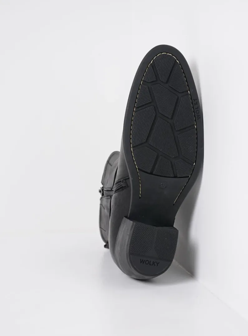 DAMES Wolky Halfhoge Laarzen|Cowboylaarzen<Dexter - zwart leer