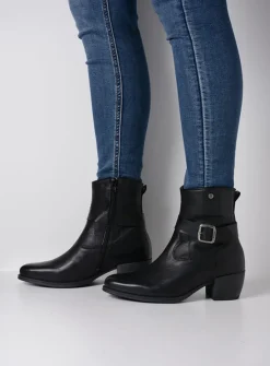 DAMES Wolky Halfhoge Laarzen|Cowboylaarzen<Dexter - zwart leer