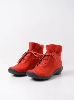 DAMES Wolky Hoge Veterschoenen|Herfst/Winter<Diana - donkerrood nubuck