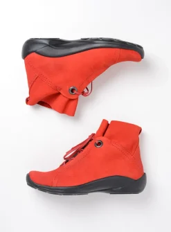 DAMES Wolky Hoge Veterschoenen|Herfst/Winter<Diana - donkerrood nubuck