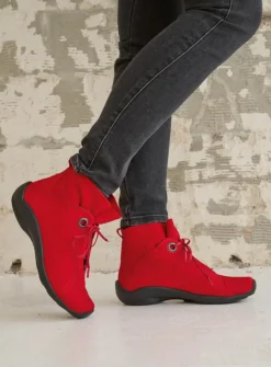 DAMES Wolky Hoge Veterschoenen|Herfst/Winter<Diana - donkerrood nubuck
