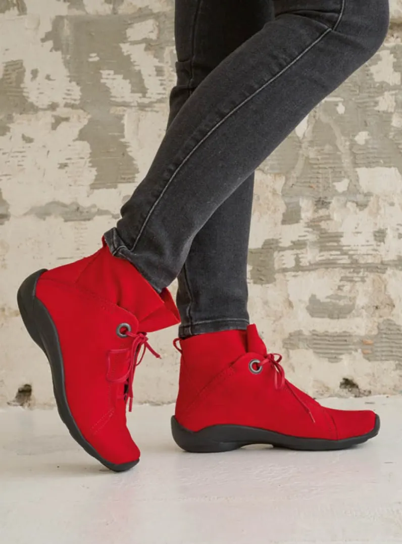 DAMES Wolky Hoge Veterschoenen|Herfst/Winter<Diana - donkerrood nubuck