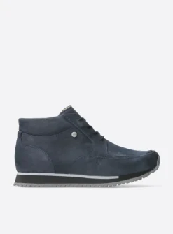 DAMES Wolky Hoge Veterschoenen|Wandelschoenen<e-Boot - blauw stretch nubuck