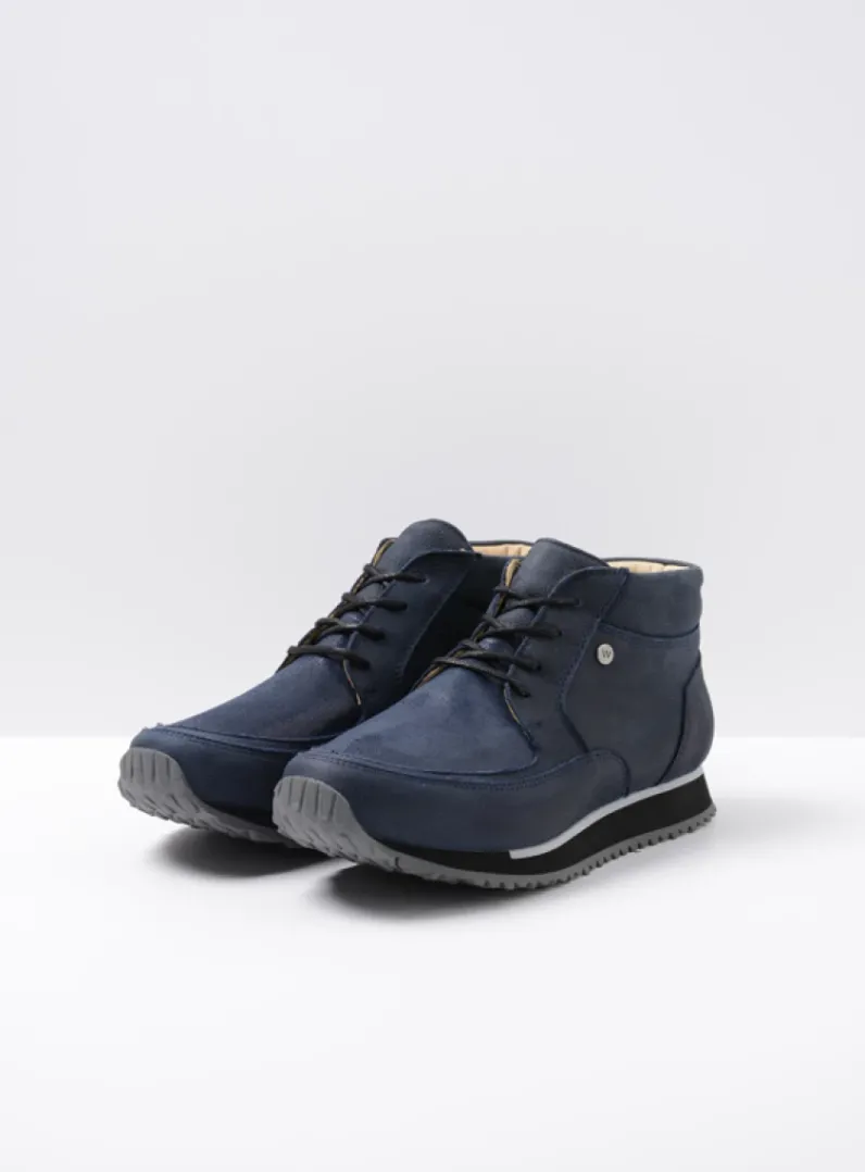 DAMES Wolky Hoge Veterschoenen|Wandelschoenen<e-Boot - blauw stretch nubuck