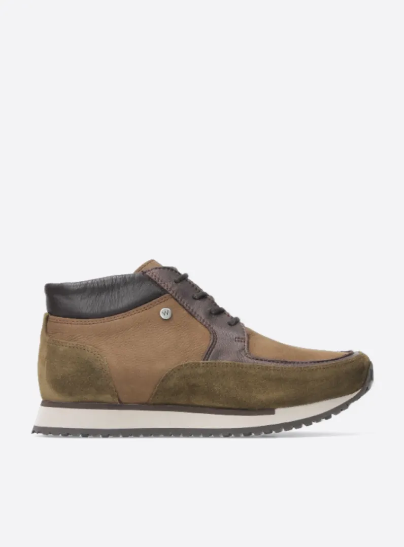 DAMES Wolky Hoge Veterschoenen|Wandelschoenen<e-Boot - taupe combi leer