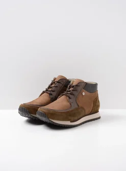 DAMES Wolky Hoge Veterschoenen|Wandelschoenen<e-Boot - taupe combi leer