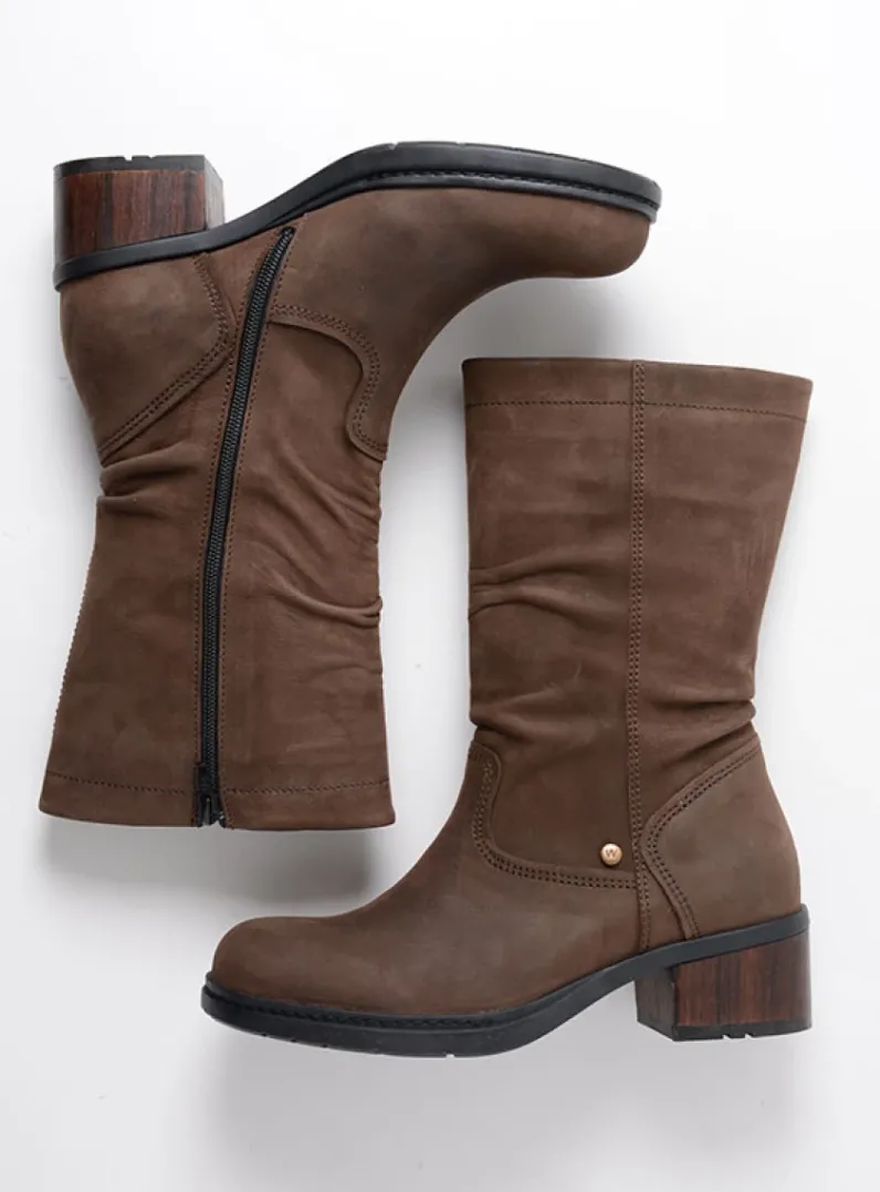 DAMES Wolky Halfhoge Laarzen|Herfst/Winter<Edmonton - bruin nubuck