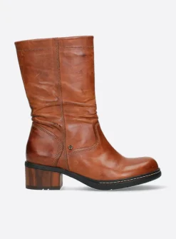 DAMES Wolky Halfhoge Laarzen|Herfst/Winter<Edmonton - cognac leer