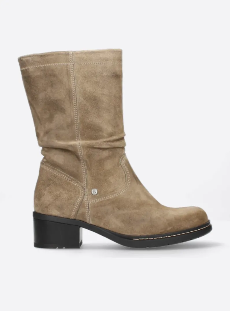 DAMES Wolky Halfhoge Laarzen|Herfst/Winter<Edmonton - taupe suede