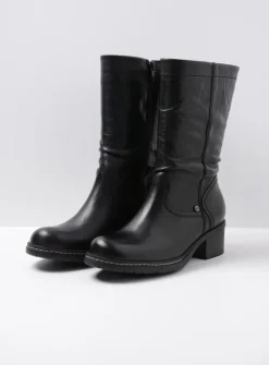 DAMES Wolky Halfhoge Laarzen|Herfst/Winter<Edmonton - zwart gepoetst leer