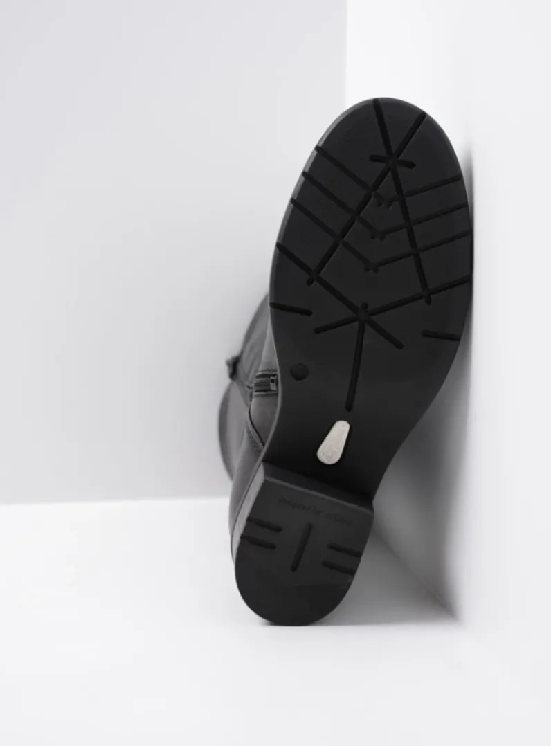 DAMES Wolky Halfhoge Laarzen|Herfst/Winter<Edmonton - zwart gepoetst leer