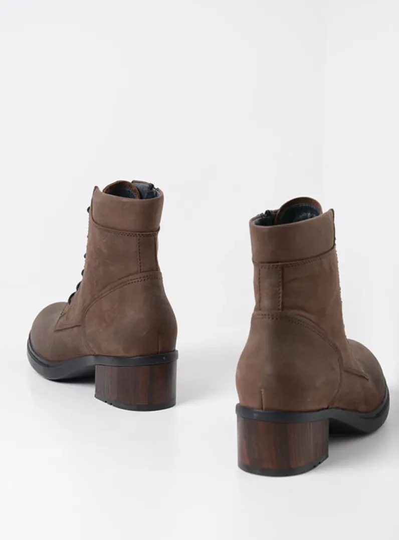 DAMES Wolky Hoge Veterschoenen|Veterlaarzen<Edson XW - bruin nubuck