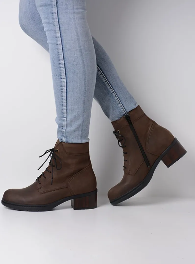 DAMES Wolky Hoge Veterschoenen|Veterlaarzen<Edson XW - bruin nubuck