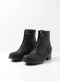 DAMES Wolky Hoge Veterschoenen|Veterlaarzen<Edson XW - zwart nubuck