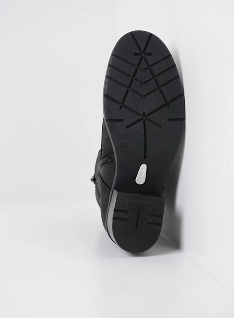 DAMES Wolky Hoge Veterschoenen|Veterlaarzen<Edson XW - zwart nubuck
