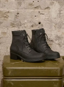 DAMES Wolky Hoge Veterschoenen|Veterlaarzen<Edson XW - zwart nubuck