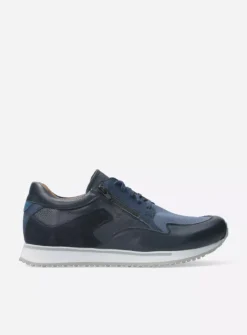 Heren Wolky Veterschoenen Heren|Sneakers Heren<e-Go Men - blauw combi stretch leer