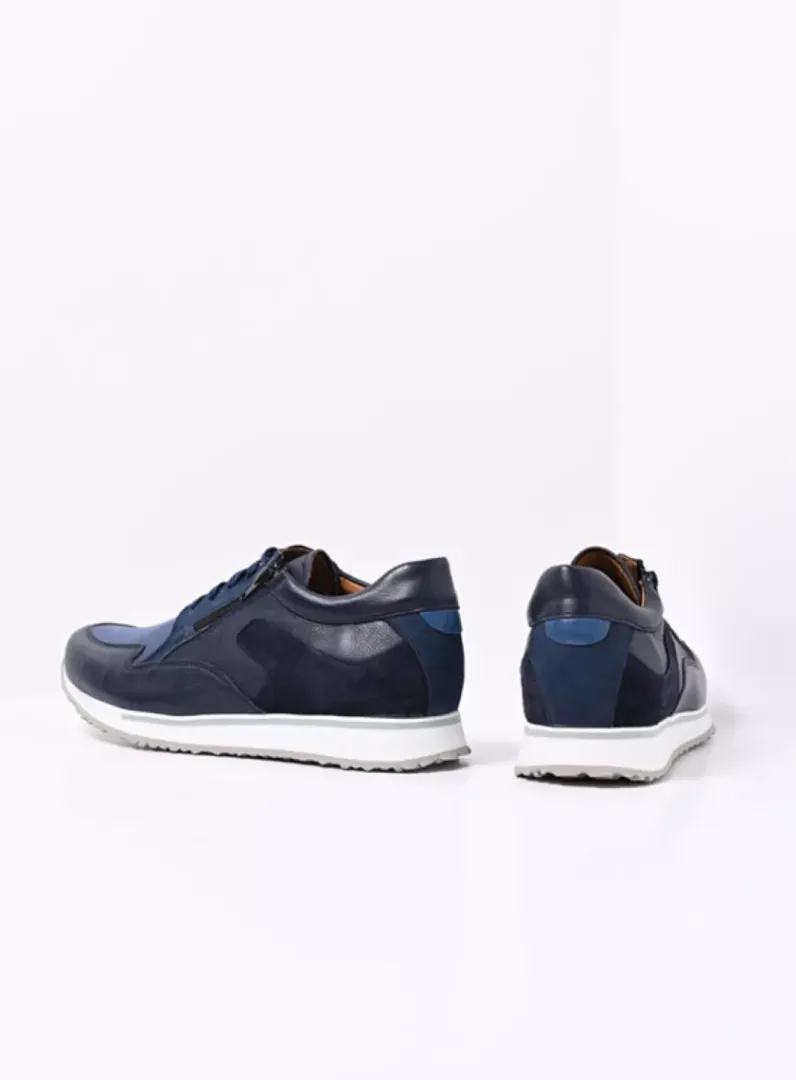 Heren Wolky Veterschoenen Heren|Sneakers Heren<e-Go Men - blauw combi stretch leer