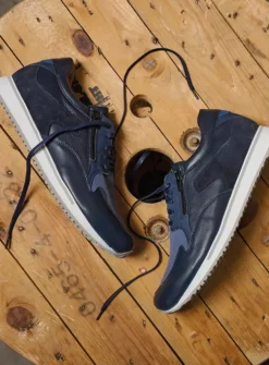 Heren Wolky Veterschoenen Heren|Sneakers Heren<e-Go Men - blauw combi stretch leer