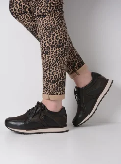 DAMES Wolky Lage Veterschoenen|Wandelschoenen<e-Go S2F - asfalt combi stretch leer