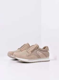 DAMES Wolky Lage Veterschoenen|Wandelschoenen<e-Go S2F - beige combi stretch leer