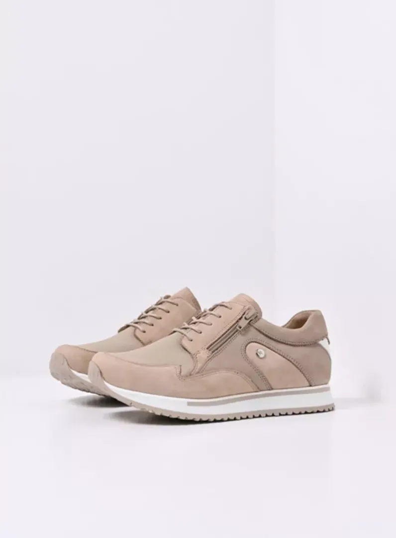 DAMES Wolky Lage Veterschoenen|Wandelschoenen<e-Go S2F - beige combi stretch leer