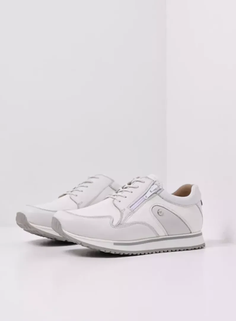 DAMES Wolky Lage Veterschoenen|Wandelschoenen<e-Go S2F - wit combi stretch leer