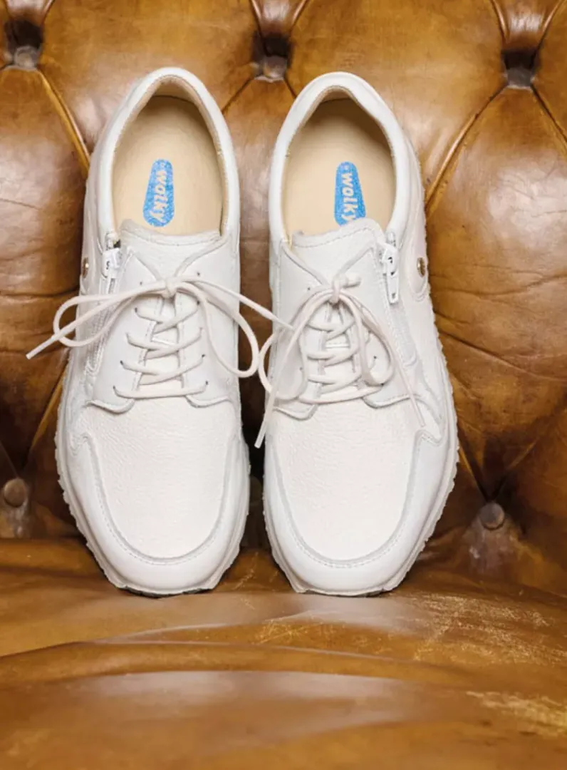 DAMES Wolky Lage Veterschoenen|Wandelschoenen<e-Go S2F - wit combi stretch leer