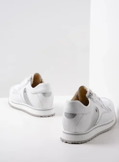 DAMES Wolky Lage Veterschoenen|Wandelschoenen<e-Go S2F - wit/zilver stretchleer