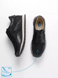 DAMES Wolky Lage Veterschoenen|Wandelschoenen<e-Go S2F - zwart combi stretchleer