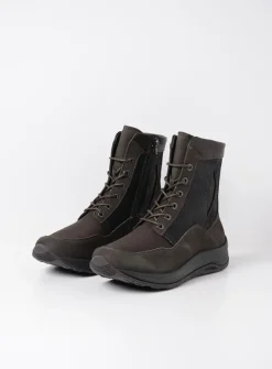 DAMES Wolky Hoge Veterschoenen|Veterlaarzen<Ellon S2F - asfalt stretchleer