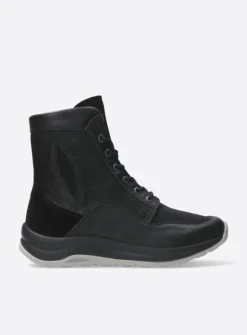 DAMES Wolky Hoge Veterschoenen|Veterlaarzen<Ellon S2F - zwart combi stretchleer