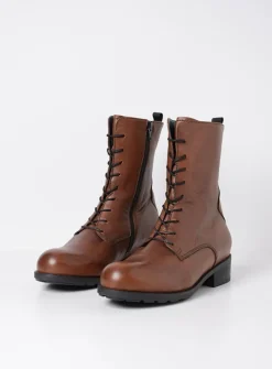 DAMES Wolky Veterlaarzen|Halfhoge Laarzen<Emery HV - 20430 cognac leer