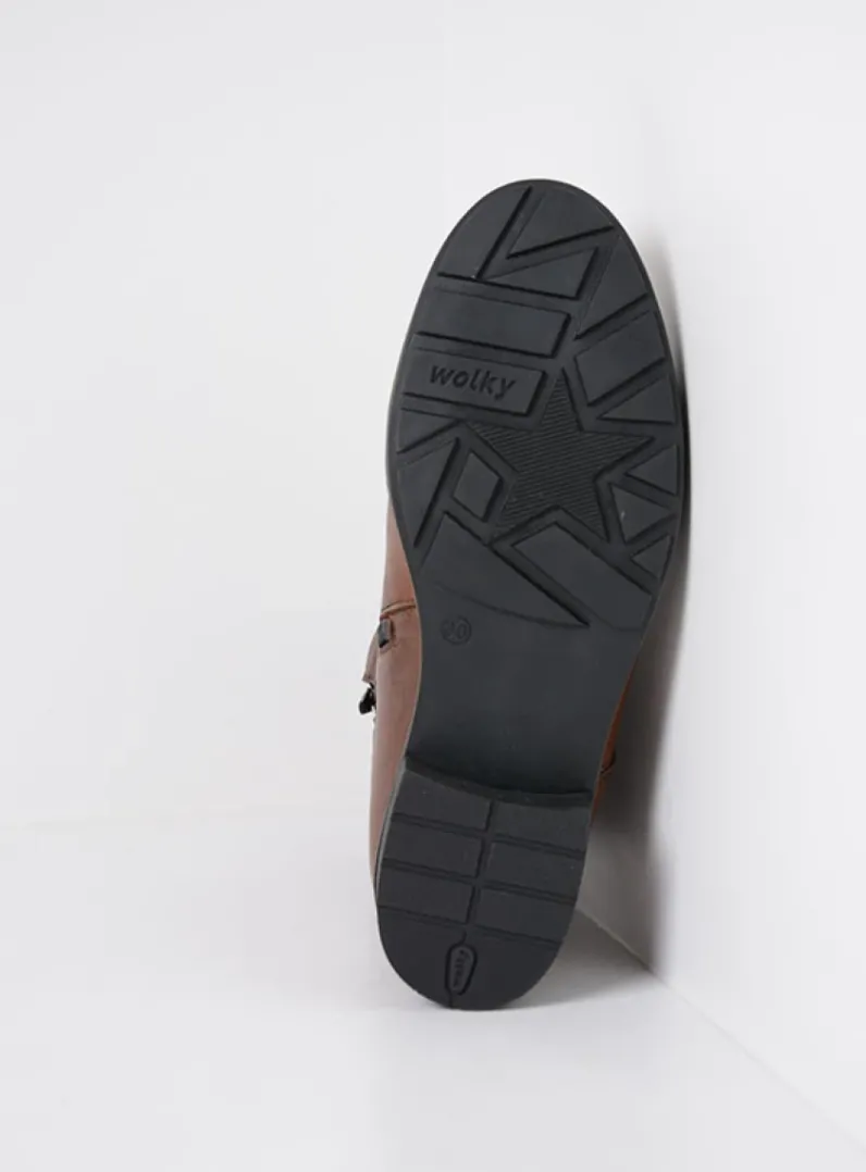 DAMES Wolky Veterlaarzen|Halfhoge Laarzen<Emery HV - 20430 cognac leer