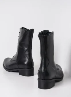 DAMES Wolky Veterlaarzen|Halfhoge Laarzen<Emery HV - zwart leer