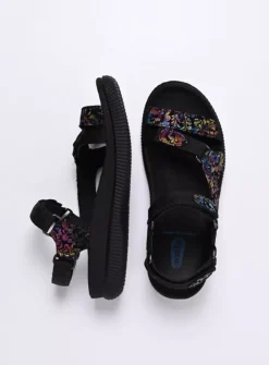 DAMES Wolky Sandalen<Energy Lady - zwart/multi flower nubuck