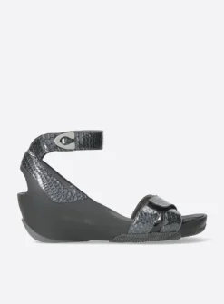 DAMES Wolky Sandalen<Era - antraciet crocolook lakleer