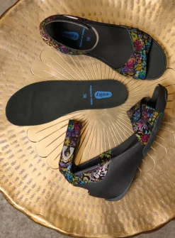 DAMES Wolky Sandalen<Era - zwart/multi flower nubuck