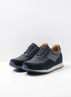 Heren Wolky Veterschoenen Heren|Sneakers Heren<e-Runner - marineblauw combi leer