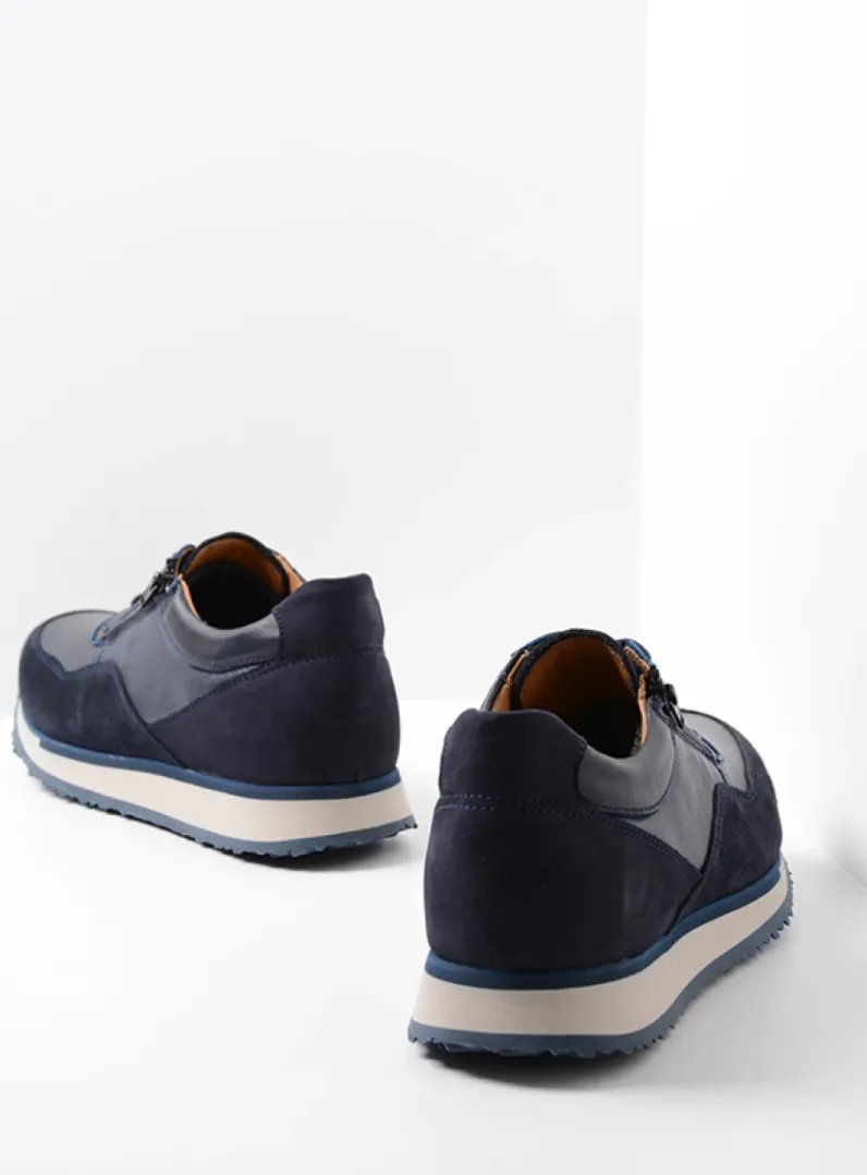 Heren Wolky Veterschoenen Heren|Sneakers Heren<e-Runner - marineblauw combi leer