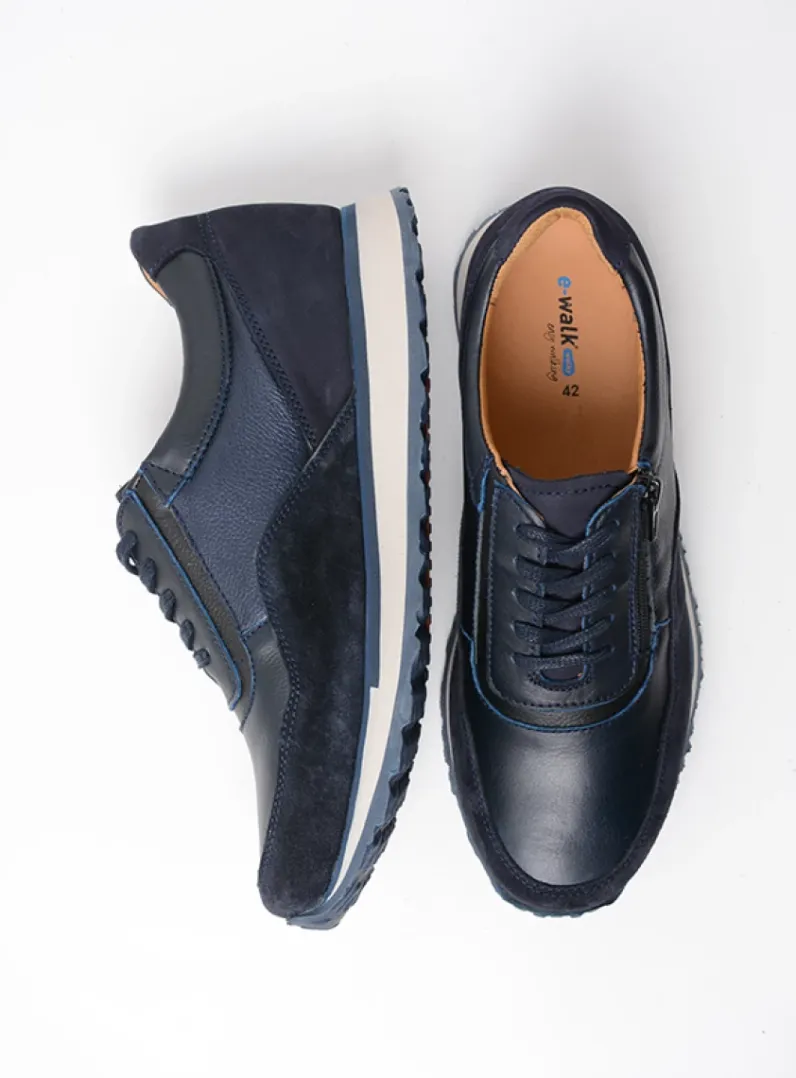 Heren Wolky Veterschoenen Heren|Sneakers Heren<e-Runner - marineblauw combi leer