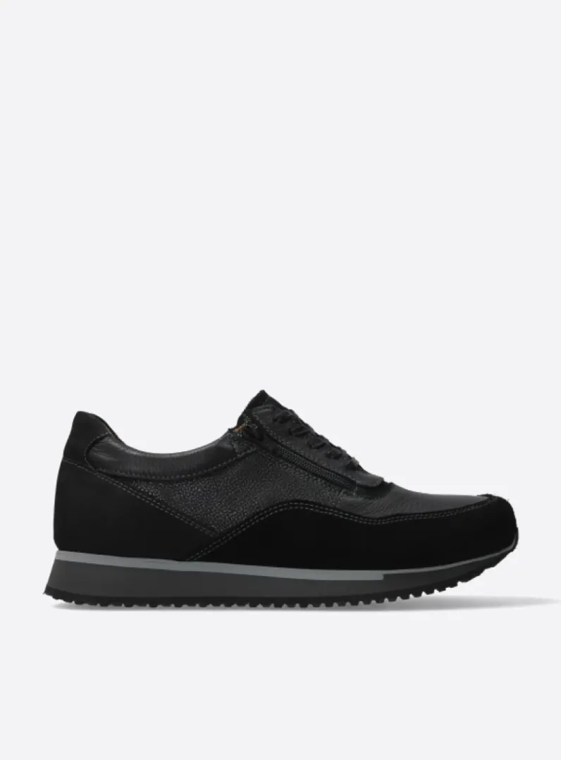 Heren Wolky Veterschoenen Heren|Sneakers Heren<e-Runner - zwart combi leer